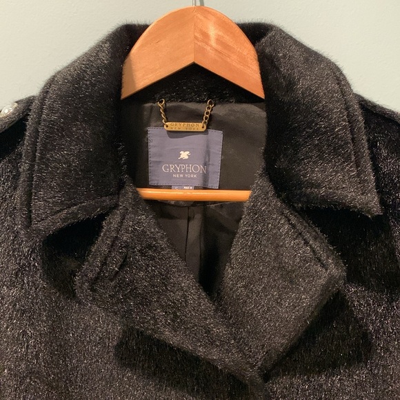 Gryphon Faux Fur Fuzzy Coat Holiday Peacock Size Small - Picture 8 of 11